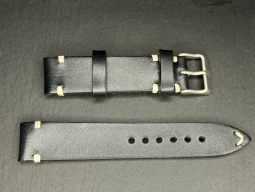 Yema Vintage Lederarmband 19 mm Schwarz Ref. SYA62-19-SS