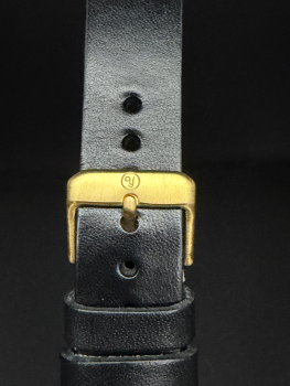 Yema Vintage Lederarmband 20 mm Schwarz mit Bronzeschließe Ref. SYA62-20-BZ