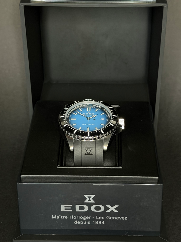 Edox 80120-3NCA-BUIDN Skydiver Neptunian Automatik Herrenuhr 44mm 100ATM