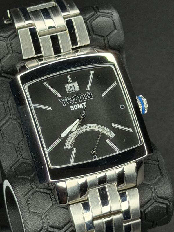 Yema Landgraf Rectangular retrograde GMT Big Date Vintage NOS YMHF0516
