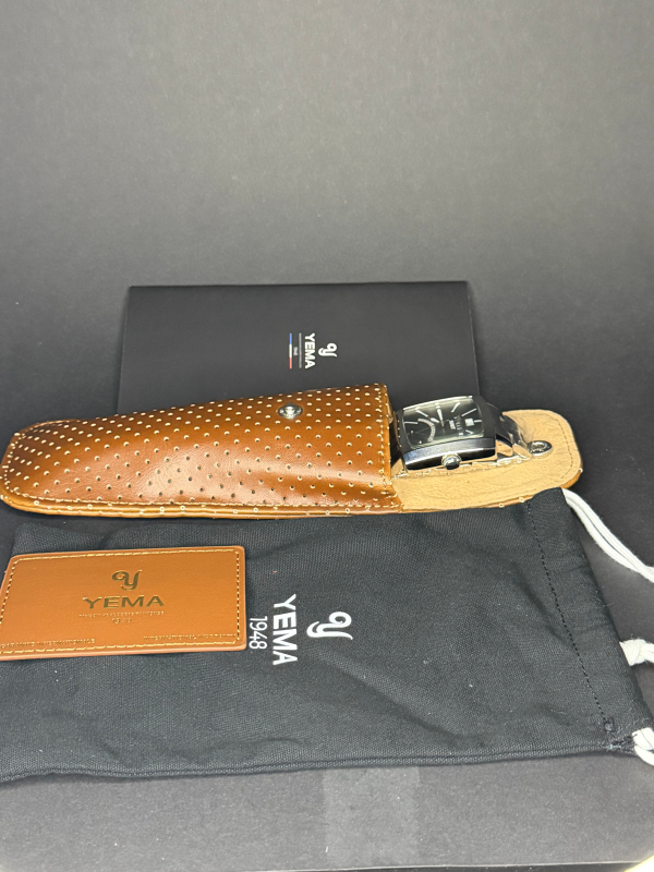 Yema Landgraf Rectangular retrograde GMT Big Date Vintage NOS YMHF0516