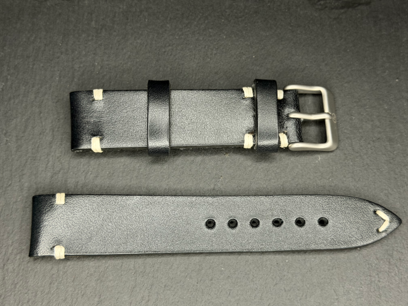 Yema Vintage Lederarmband 19 mm Schwarz Ref. SYA62-19-SS