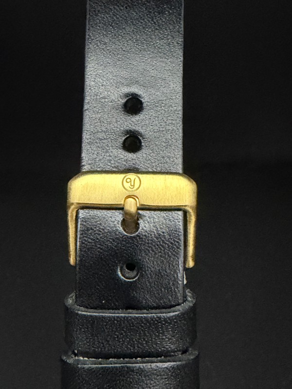 Yema Vintage Lederarmband 20 mm Schwarz mit Bronzeschließe Ref. SYA62-20-BZ
